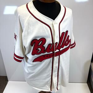 Vtg Chicago Bulls Baseball Style Jersey 90s NBA Basketball Sz XL